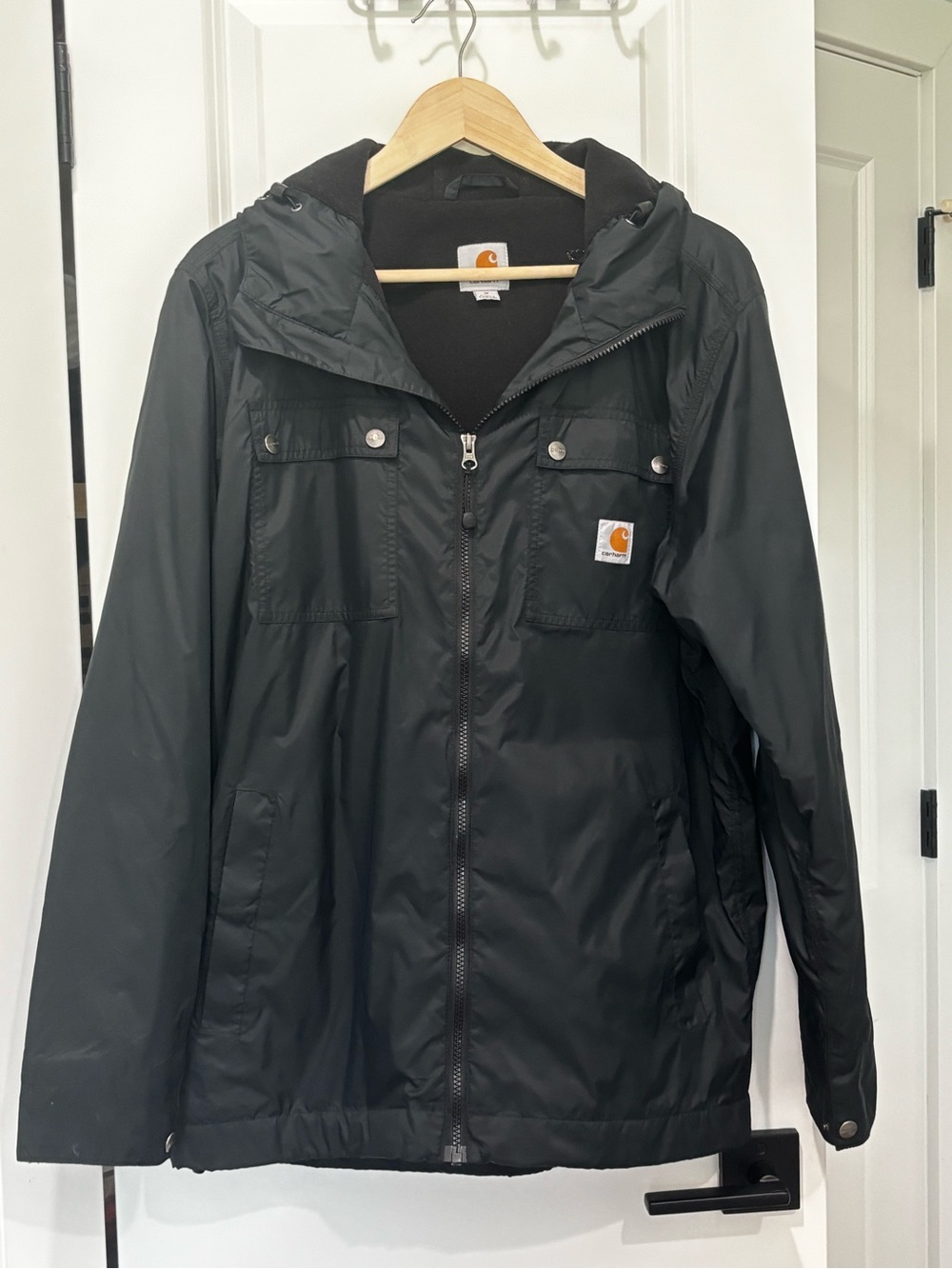 Carhartt Rockford Nylon Black Hooded Work Jacket